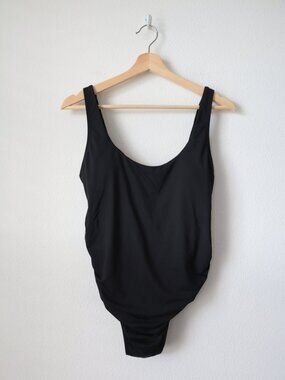 Andie Maternity Ibiza Black One Piece Swimsuit | S